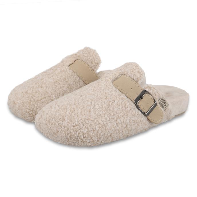 Isotoner® Ladies Borg Clog Slipper Oat Extra Image 1